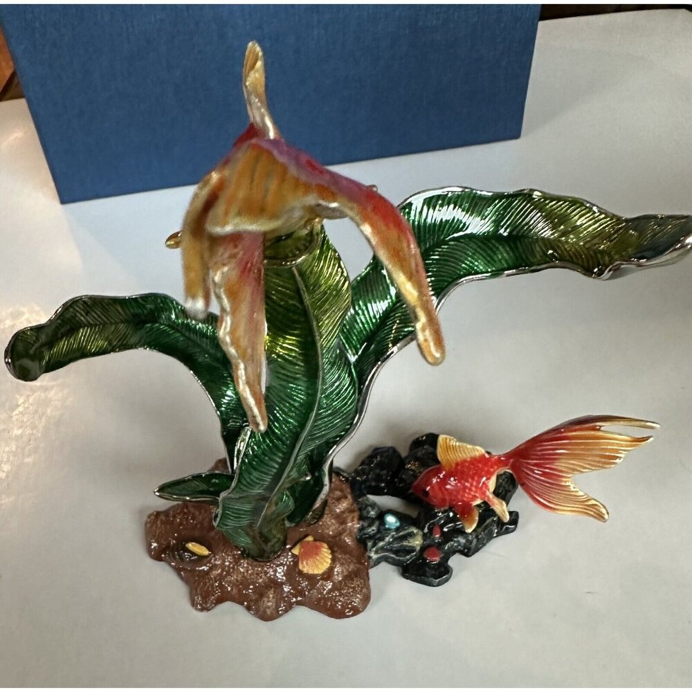$178 Jere Goldfish Fish & Reef Wine Bottle Holder, Luxury Barware - Picture 5 of 10
